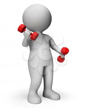 Dumbbells Exercise Meaning Get Fit And Gym 3d Rendering