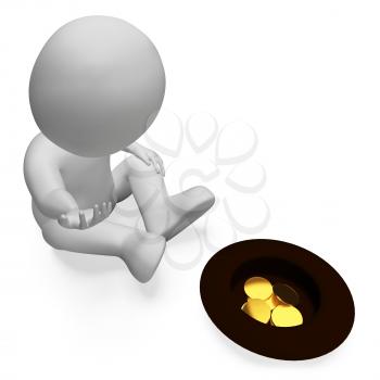Coins Character Meaning Finance Treasure And Donation 3d Rendering