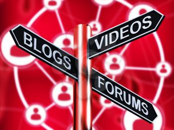 Blogs Videos Forums Signpost Shows Online 3d Illustration