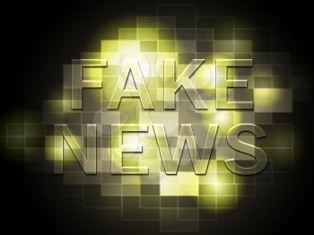 Fake News Words In Glowing Yellow Cloud 3d Illustration