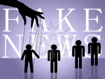 Fake News Puppets Meaning Manipulation 3d Illustration
