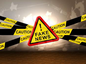 Sign With Fake News Warning 3d Illustration