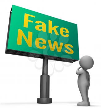 Fake News Sign Meaning Misleading Information 3d Illustration