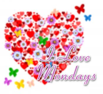 Monday Love Quotes - Flowers Heart And Butterflies - 3d Illustration
