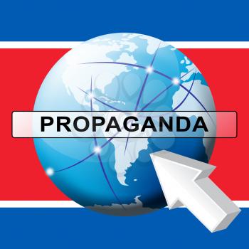 Propaganda Communist Hoax From North Korean 3d Illustration. Disinformation And Misleading False Politics Hoax From NK