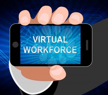 Virtual Workforce Offshore Employee Hiring 2d Illustration Means Recruiting Talent Staff And Teams Overseas 