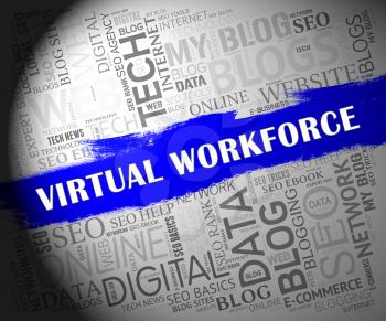 Virtual Workforce Offshore Employee Hiring 2d Illustration Means Recruiting Talent Staff And Teams Overseas 