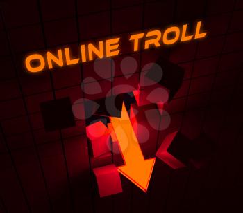 Online Troll Rude Sarcastic Threat 3d Rendering Shows Cyberspace Bully Tactics By Trolling Cyber Predators