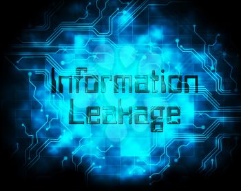 Information Leakage Unprotected Digital Flow 2d Illustration Shows Loss Of Data From Leaky Resources Or Mainframe Malfunction