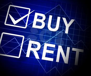 Rent Vs Buy Checkbox Comparing House Or Apartment Renting And Buying. Investment Or Home Ownership Of Property - 3d Illustration