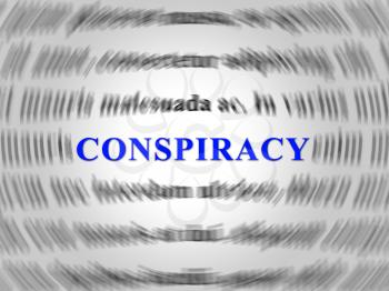 Conspiracy Theory Word Representing American Collusion With Russians 3d Illustration. Secret Meetings To Commit Treason Against The Usa