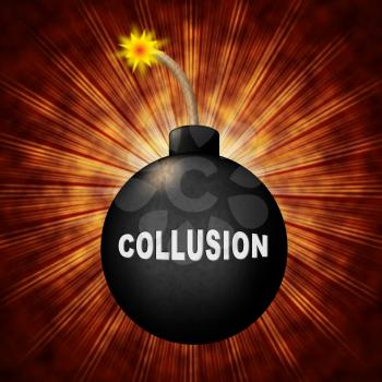 Collusion Report Bomb Showing Russian Conspiracy Or Criminal Collaboration 3d Illustration. Secret Government Plotting With Foreign Players