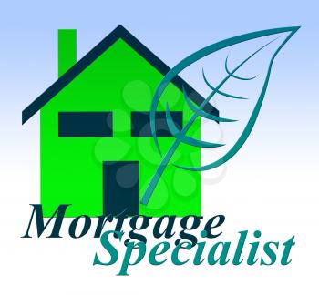 Mortgage Specialist Or Expert Icon Meaning Property Purchase Pro. Broker Or Advisor On Real Estate Insurance - 3d Illustration
