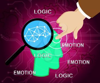 Emotion Vs Logic Icon Depicts The Logical Compared With Emotional Mind. These Opposite Views Include Analytics Pragmatism And Intuition - 3d Illustration