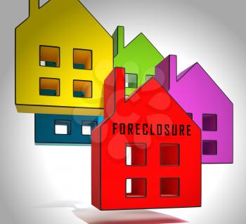 Foreclosure Notice Icon Means Warning That Property Will Be Repossessed. Mortgage Failure Prompts Eviction And Sale - 3d Illustration