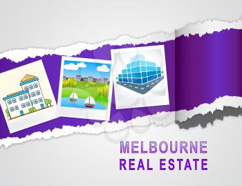 Melbourne Real Estate Property Photos Representing Australian Realty In Victoria. Urban Downtown Waterfront Residences - 3d Illustration