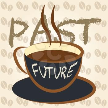 Past Vs Future Words Compares Life Gone With Upcoming Prospects. Looking At Destiny, Fate And Opportunity - 3d Illustration