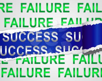 Success Vs Failure Concept Words Depicts Achievement Versus Problems. Positive Or Negative Thinking And Learning From Mistakes - 3d Illustration