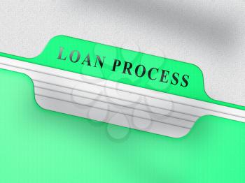 Home Loan Process Folder Depicts Mortgage Stages For Borrowing Money. Financial Property Purchase Method Advisor  - 3d Illustration