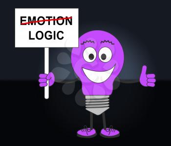 Emotion Versus Logic Sign Illustrates The Difference Between Head And Heart. The Mind Deals With Rational Thinking, Imagination And Feelings - 3d Illustration