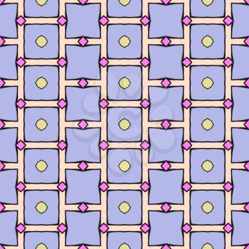 Abstract blue, purple background with squares in cartoon style.