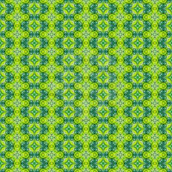 Abstract green seamless background. Kaleidoscope background.