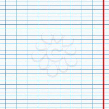 Blank sheet with blue lines and red edge from the notebook.