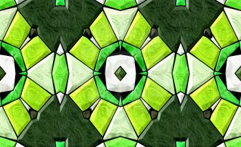 Green kaleidoscope pattern. Abstract background ideal for wallpaper pattern and other backgrounds.