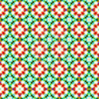 Kaleidoscope seamless abstract colorful background with star and circle shapes.