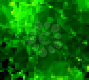 Abstract green squares pixelated background.