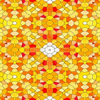 Orange and yellow stained glass seamless abstract background.