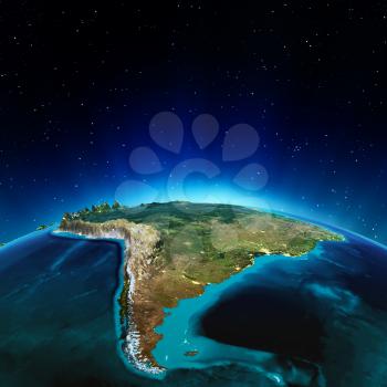 South America. Elements of this image furnished by NASA 3d rendering