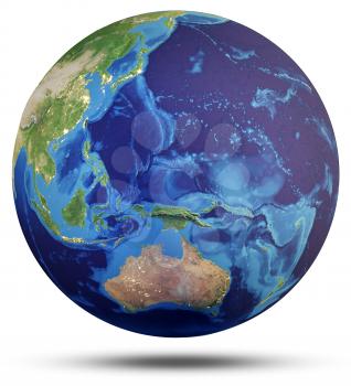 Planet Earth world globe. Elements of this image furnished by NASA. 3d rendering