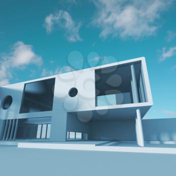 Modern building structure. Building design and 3d rendering model my own
