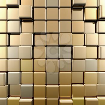 Gold wall. High quality 3d render colors background
