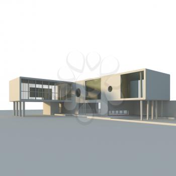 Concept building. Building design and 3d rendering model my own