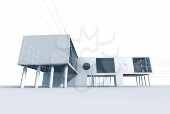 Architecture building. Building design and 3d rendering model my own