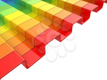 Colorful rainbow. 3d render on white background
