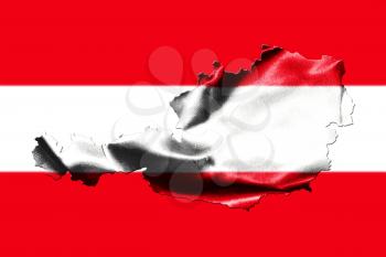 Map of Austria with national flag isolated on Austrian Flag  background