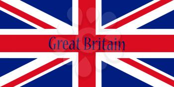 Great Britain Flag With Country Name Written On It 3D illustration