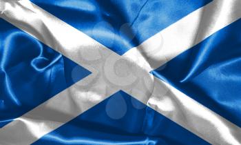 Flag Of Scotland Waving in The Wind 3D illustration