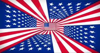 Independence Day. Happy 4th of July Concept. American Flag Perspective 3D illustration