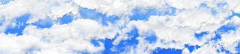 White Fluffy Clouds Against Blue Background 3D illustration