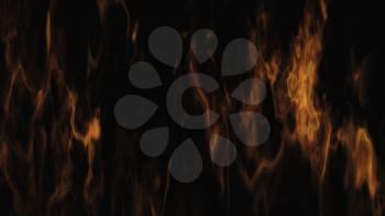 Burning Fire and Flames On Black Background 3D Rendering
