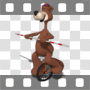 Brown bear on unicycle
