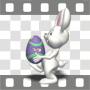 Easter bunny carrying egg