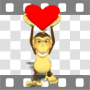 Valentine's Day monkey holding heart