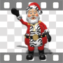 Santa Claus in pimp costume waving