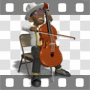 Jazzy bluesman playing cello