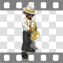 Jazzy bluesman on saxophone